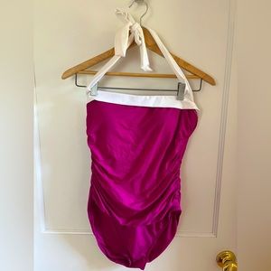 GUC Lauren/ Ralph Lauren halter tie swimsuit